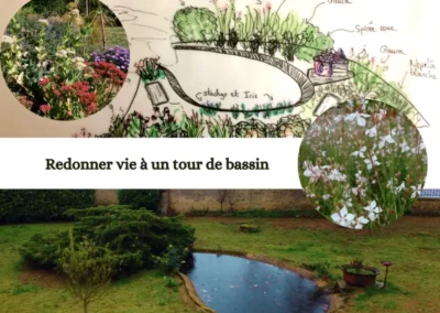 Plan d'aménagement paysager d'un tour de bassin