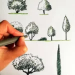 croquis arbres les jardins d'Isabelle