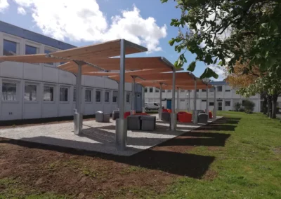 Lycée sud - ombrière acier/bois